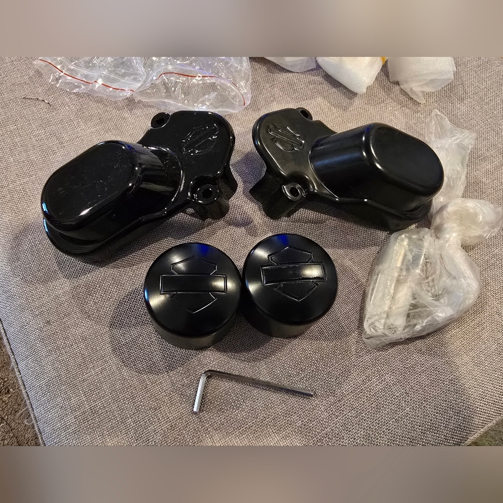 Harley-Davidson Front And Rear Axel Covers, See Pics And Comments Below
